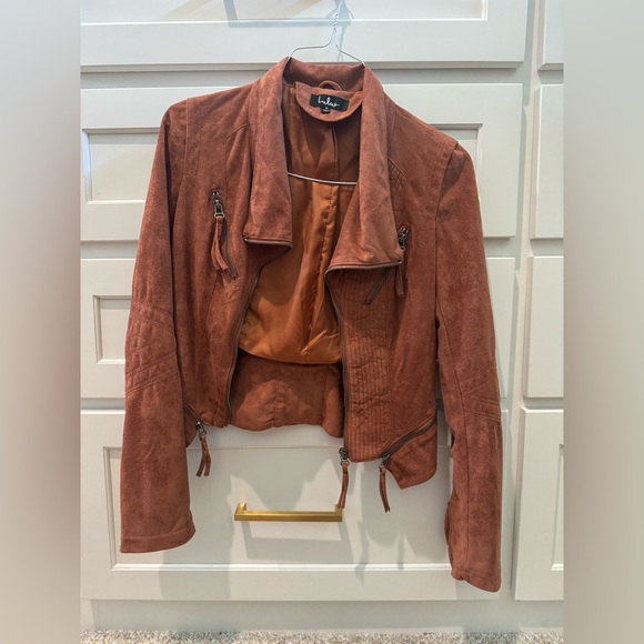 Ready for anything rust orange suede moto jacket - Picture 2 of 2